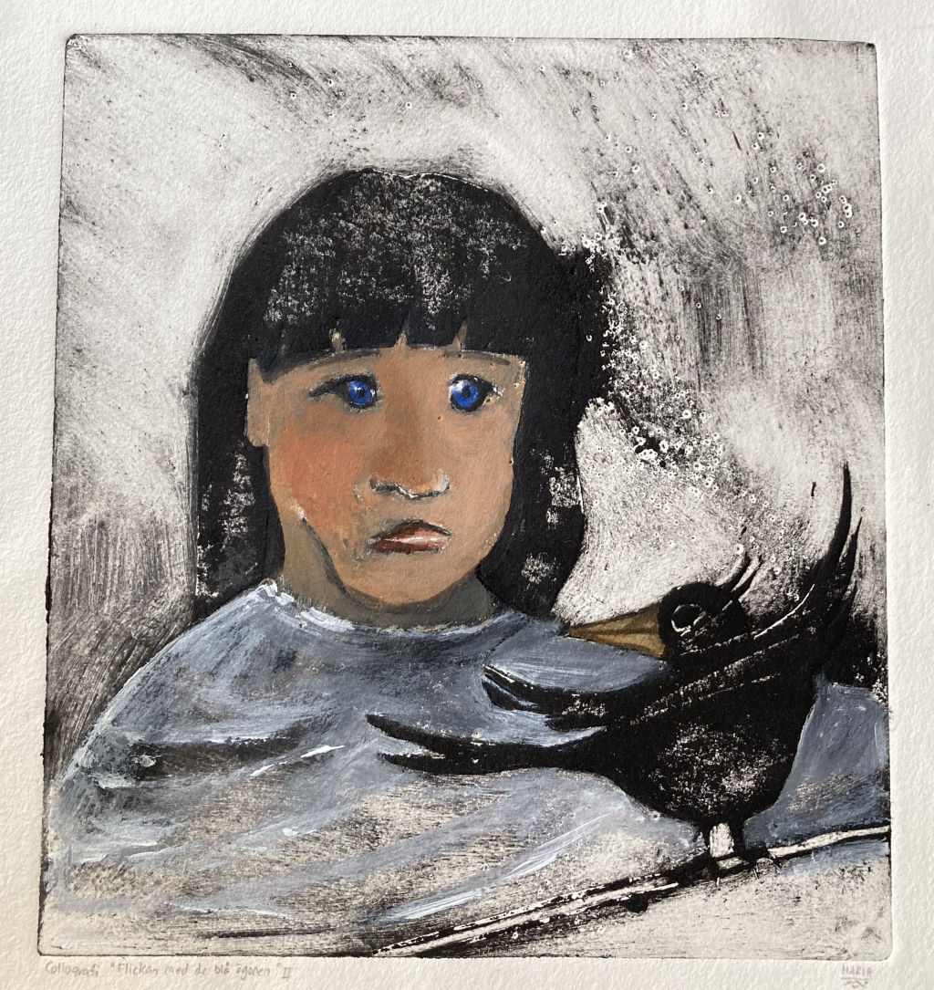 'Flickan med de blå ögonen', ett konstverk av Maria Karlsson
