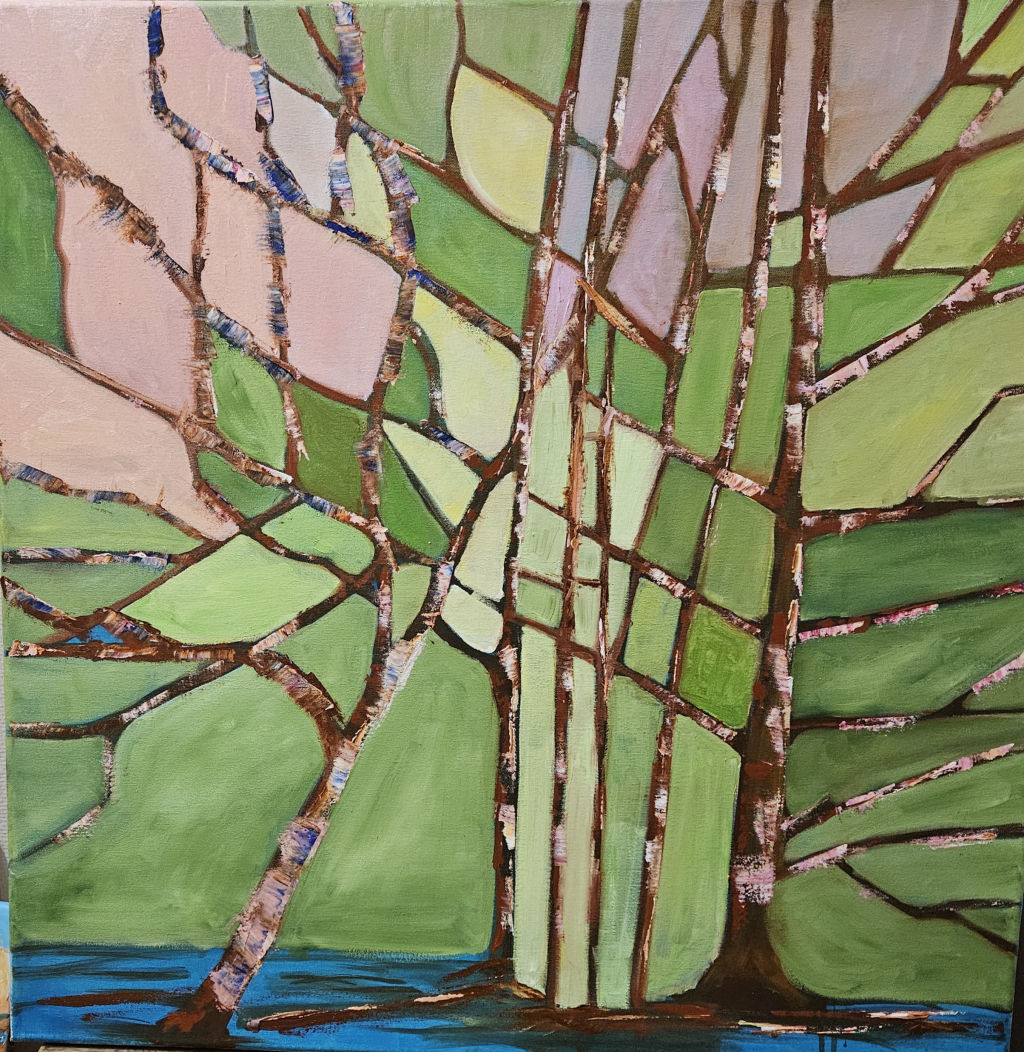 'Trädfantasi 1', 2024, ett konstverk av Suzanne Sjödin