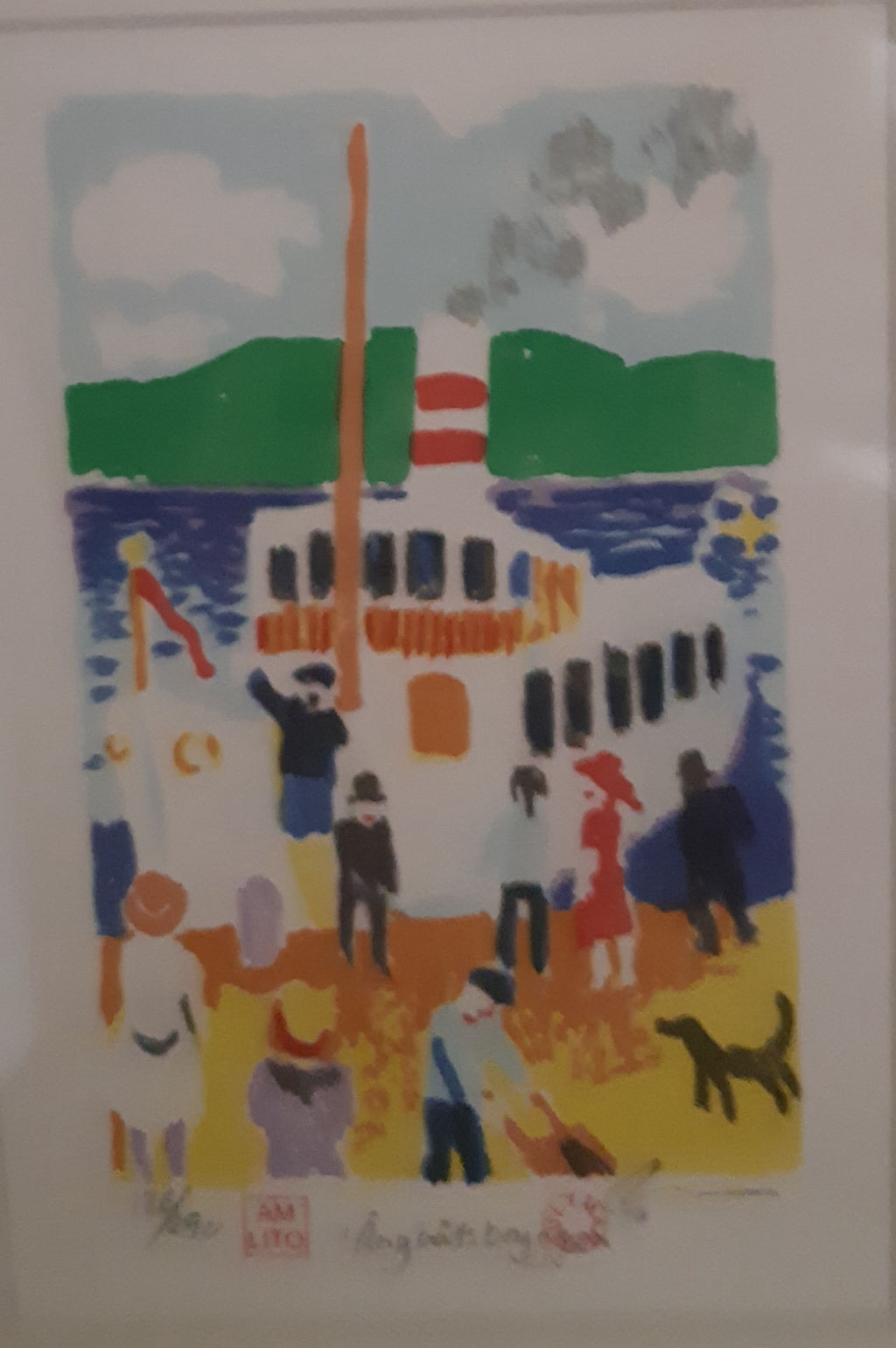 'Litografi "Ångbåtsbryggan"', ett konstverk av Anders Hultman