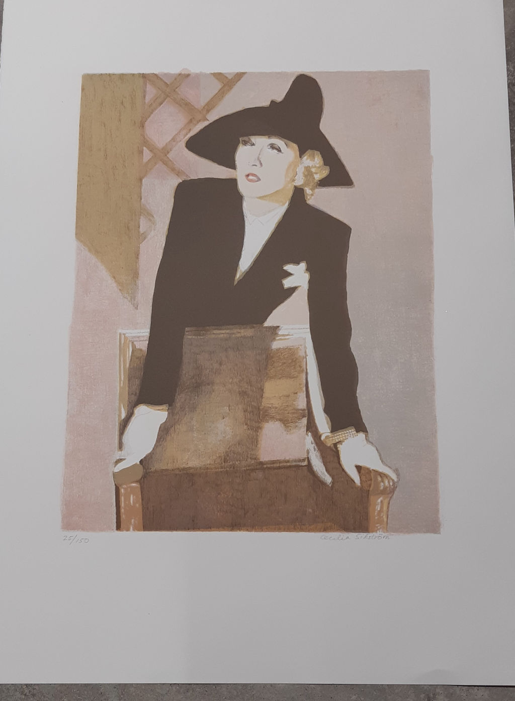 'Etsning ”Marlene', ett konstverk av Cecilia Sikström