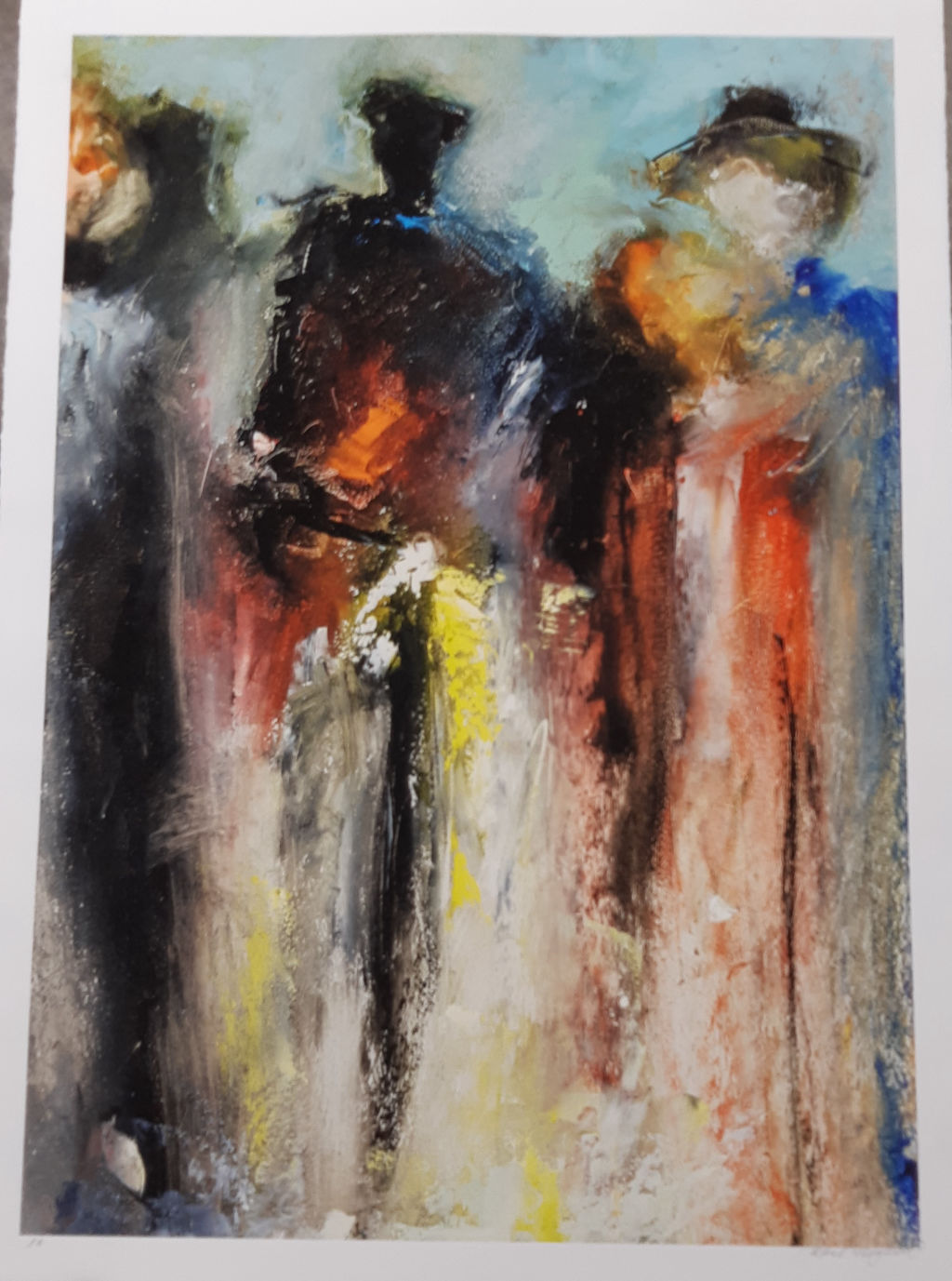 'Litografi ”Möten”', ett konstverk av Karl Höglund