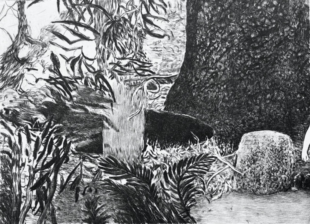 'Torrnål ”Mellan då och nu” ', ett konstverk av Elisabeth Ödmann