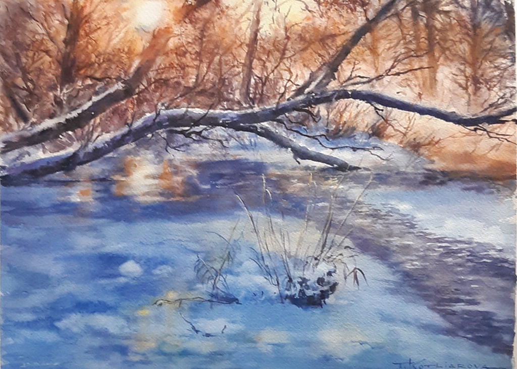 'Akvarell ”Bäcken”', ett konstverk av Tatiana Kotliatava