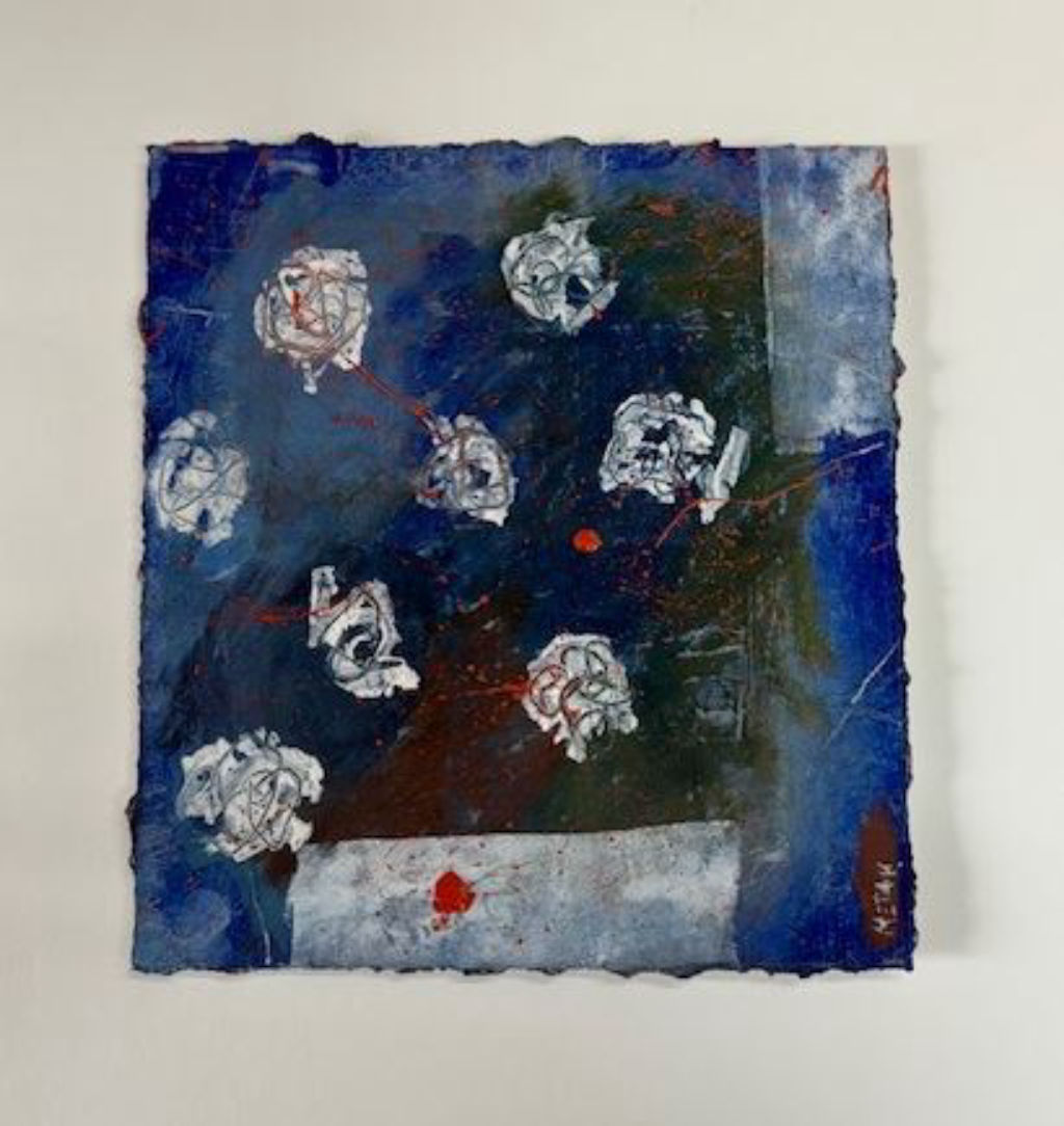 'Blå med vita krukor', ett konstverk av Meta Braconier