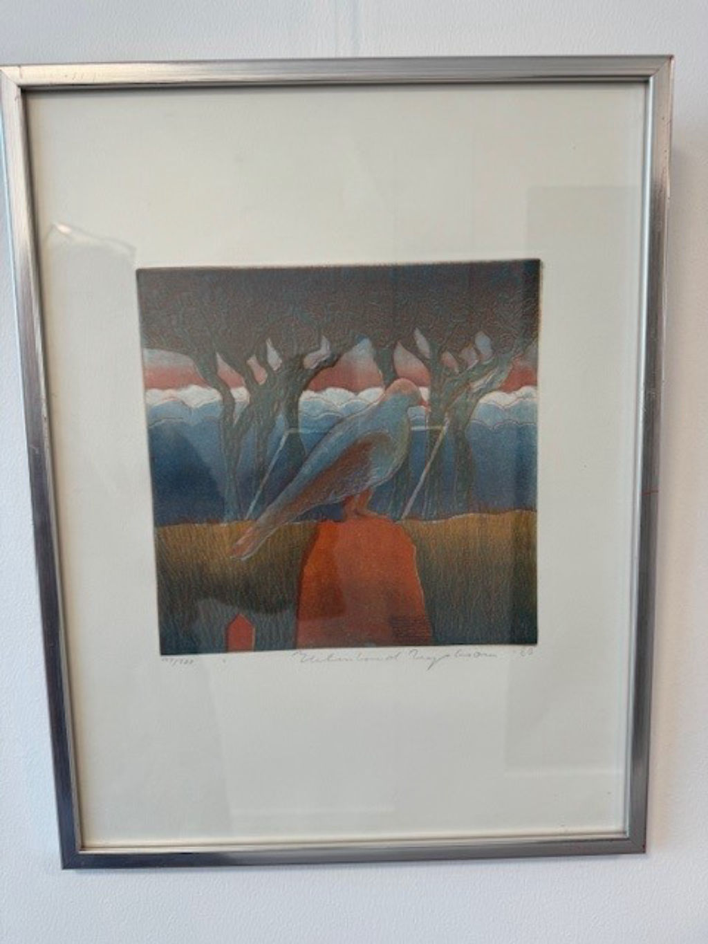 'Fågel, träd, himmel', ett konstverk av Helmtrud Nyström