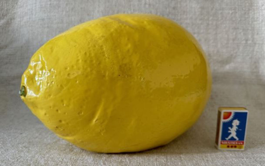 'Citron i keramik', ett konstverk av Nina Martinez