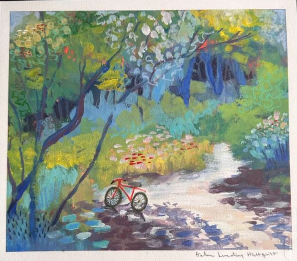 'Cykel i naturen', ett konstverk av Helena Lunding-Hultqvist