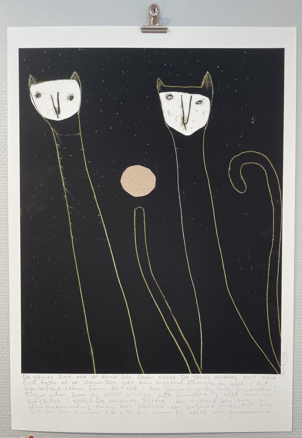 'Ängsliga djur i besjälad natur', 2024, ett konstverk av Micke Östergren