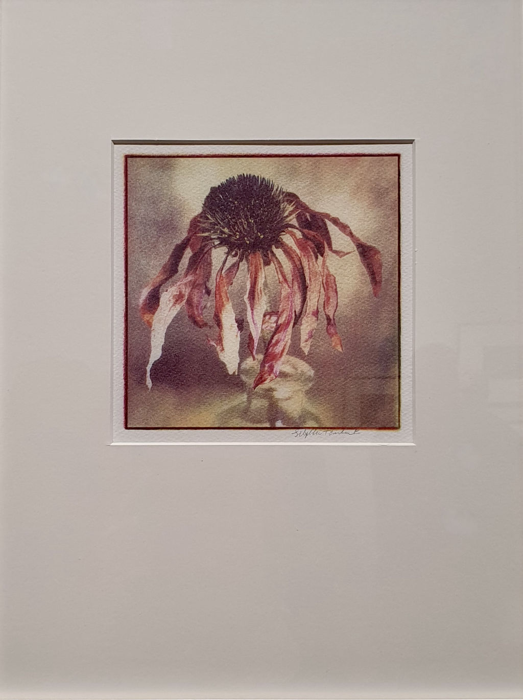 'Röd solhatt', 2024, ett konstverk av Sibylla Törnqvist