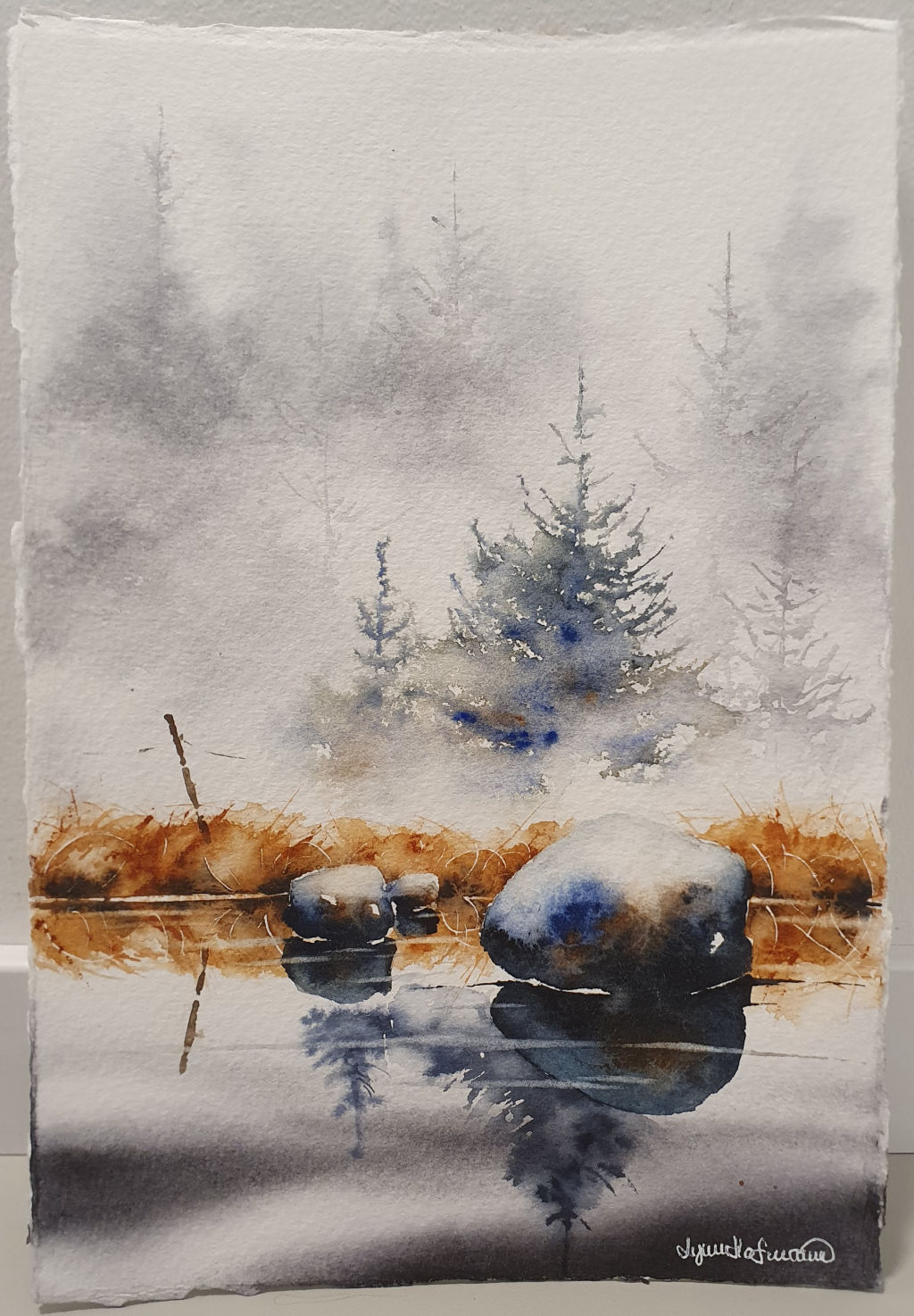 'Vattenbryn i dimma', ett konstverk av Lynn Hofman